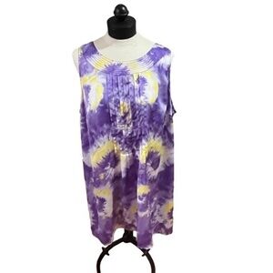 Lane‎ Bryant satin tie dyed scoop neck tunic top 20